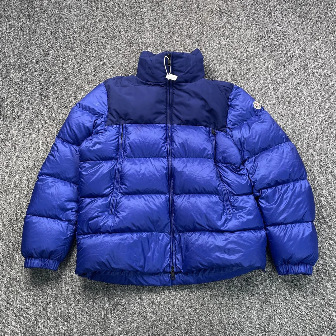 95新 MONCLER 52642/Moncler FW23 蓝色拼接立领羽绒服外套
