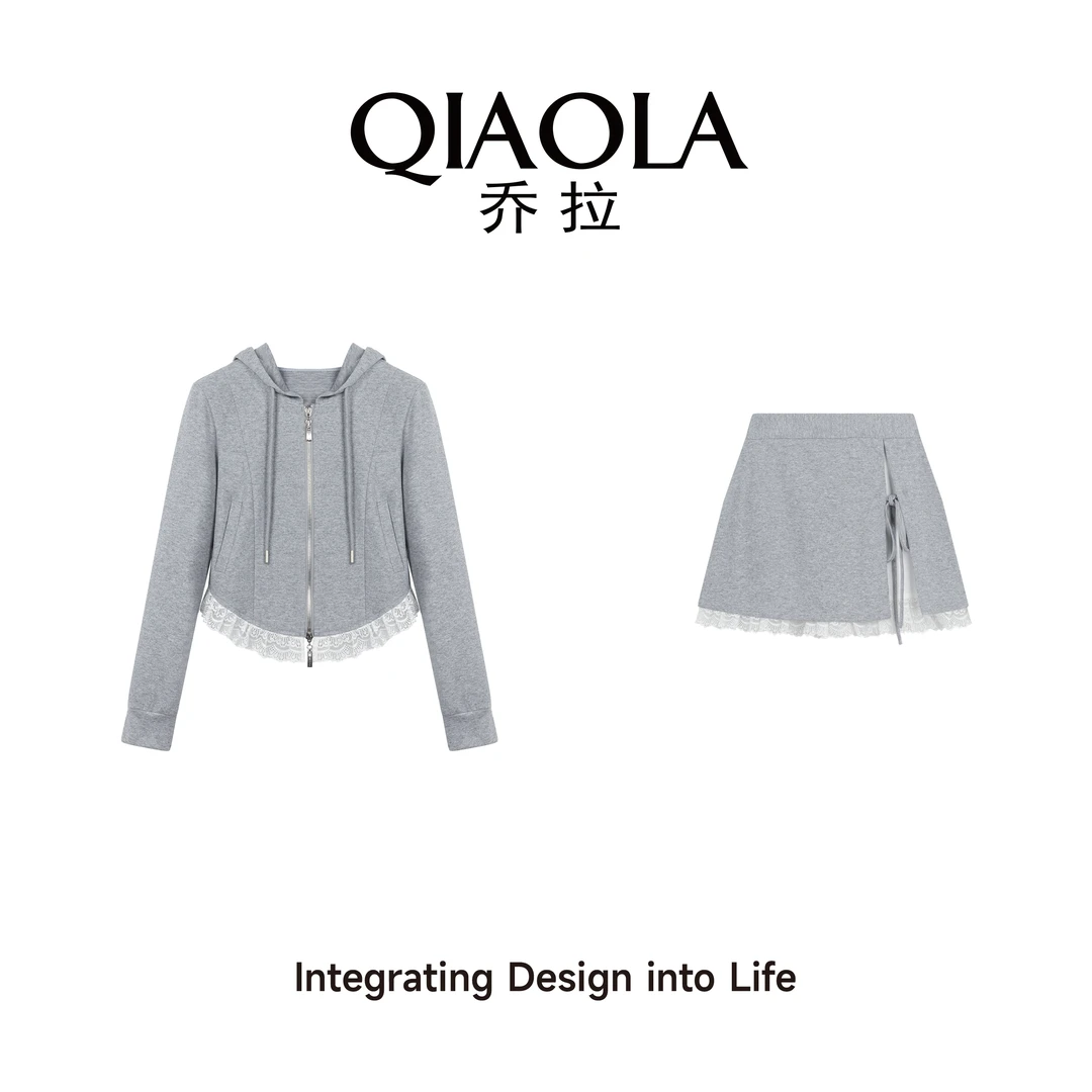 QIAOLA/乔拉【贝拉周末】春季新款小众设计针织休闲时尚套装预售