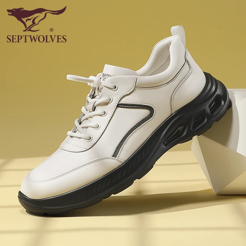 七匹狼男鞋男士休闲皮鞋男真皮舒适轻便2025秋季款商务通勤运动鞋