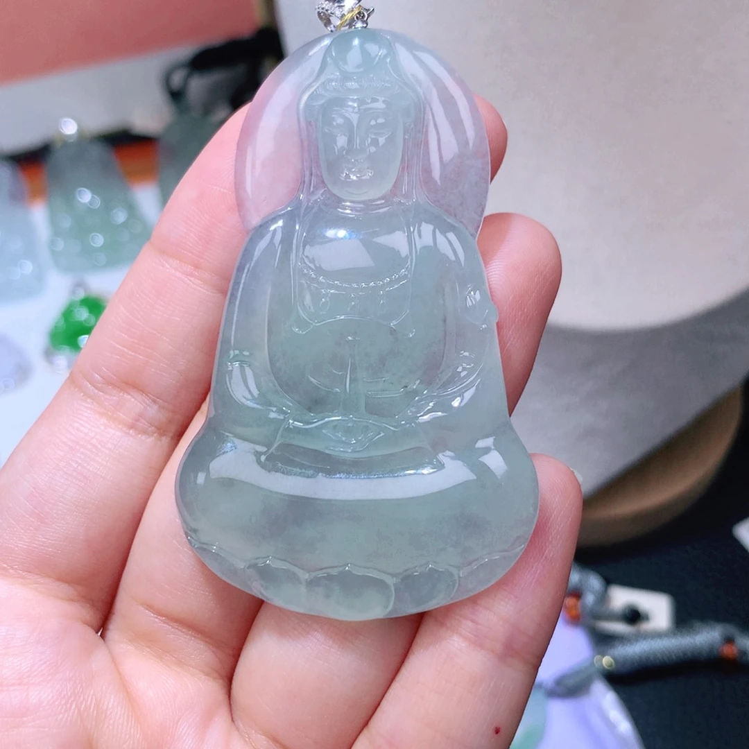颈饰18K金镶嵌翡翠素衣