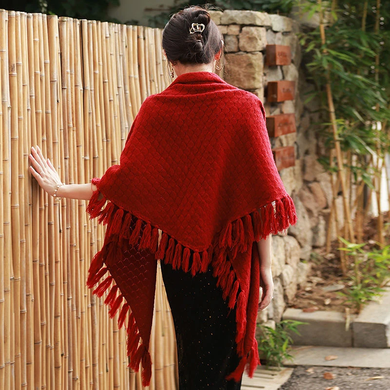 新中式旗袍小外套斗篷披肩外搭文艺优雅复古风开衫高档中国风披风