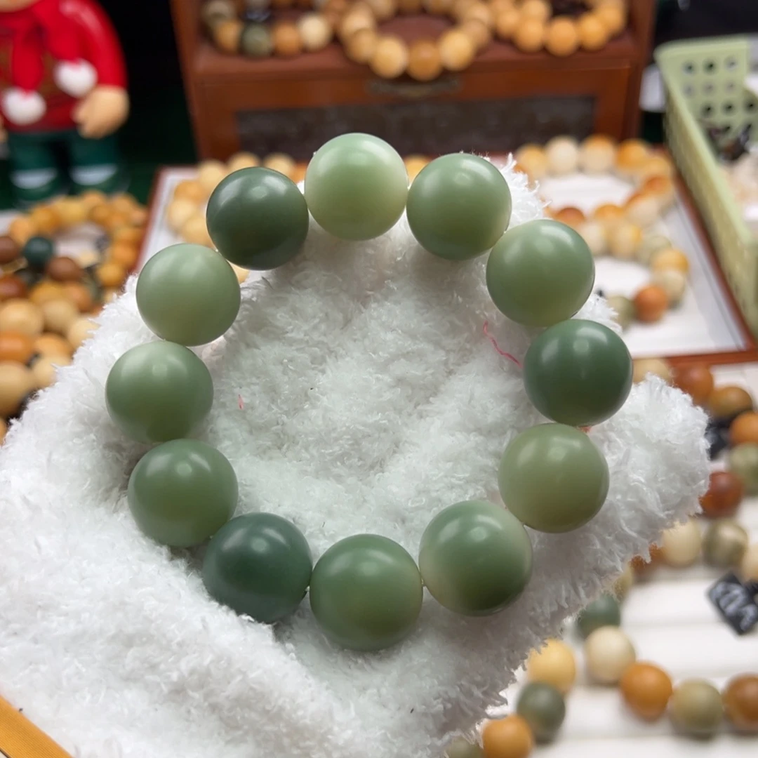 菩提根/象牙果手串茉卡21圆珠干磨瑕疵