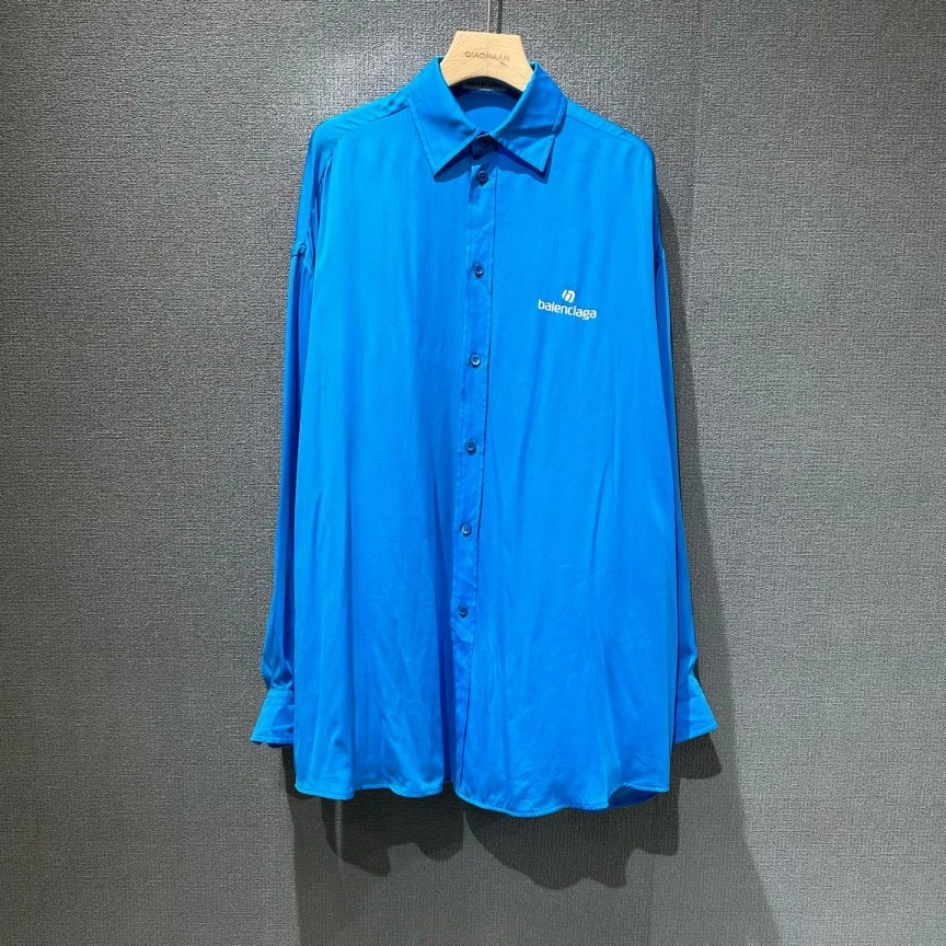 99新 Balenciaga/巴黎世家 （pm）字母印花桑蚕丝衬衫 36码/3546