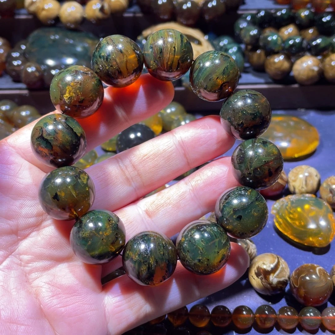 琥珀未镶嵌手链天然