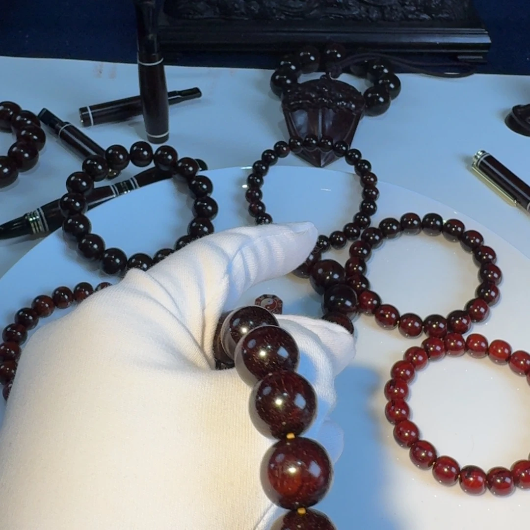 巴***女小叶紫檀手串/手链印度小叶紫檀日本三味线古琴料高精尖