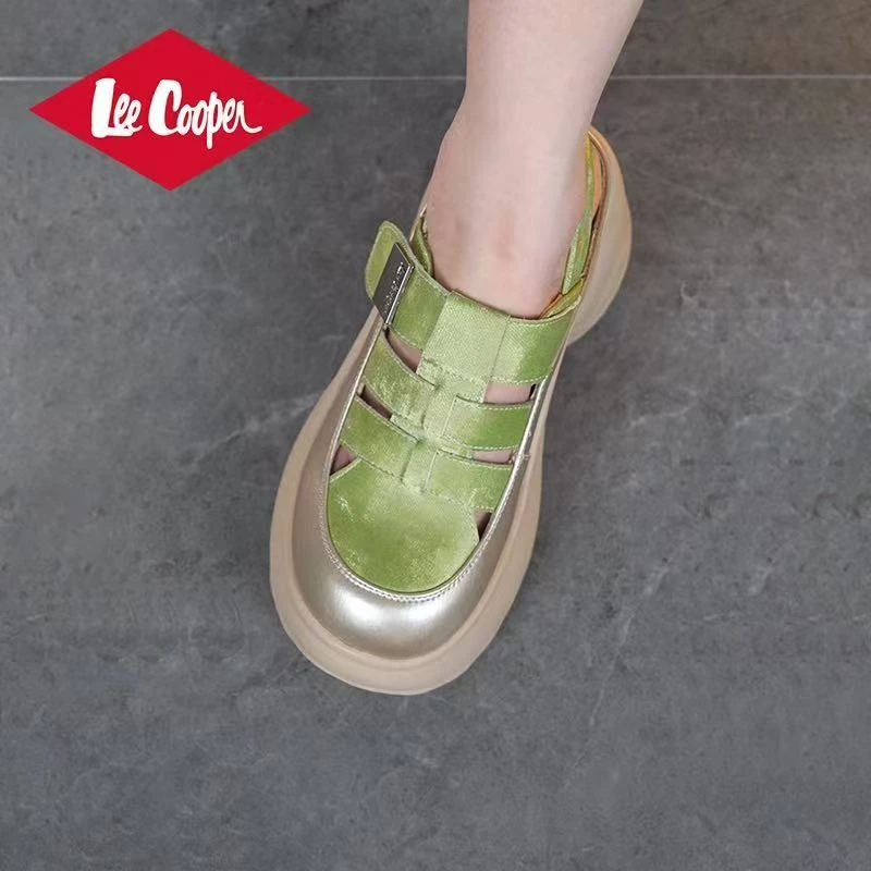 【7CM增高】LEE COOPER镂空厚底凉鞋女2025夏款包头透气时尚休闲鞋