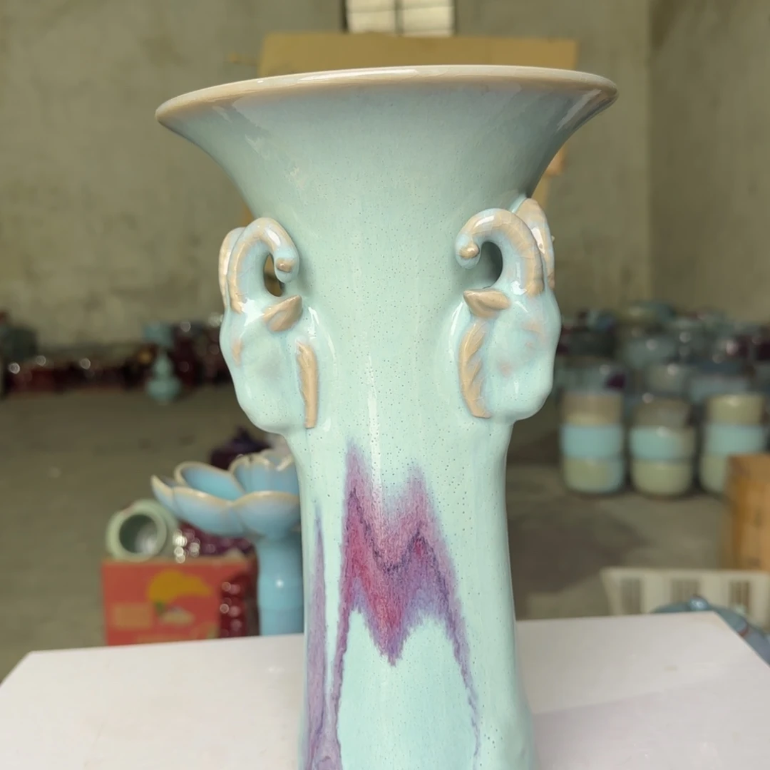 瓷摆件郑家钧窑摆件微