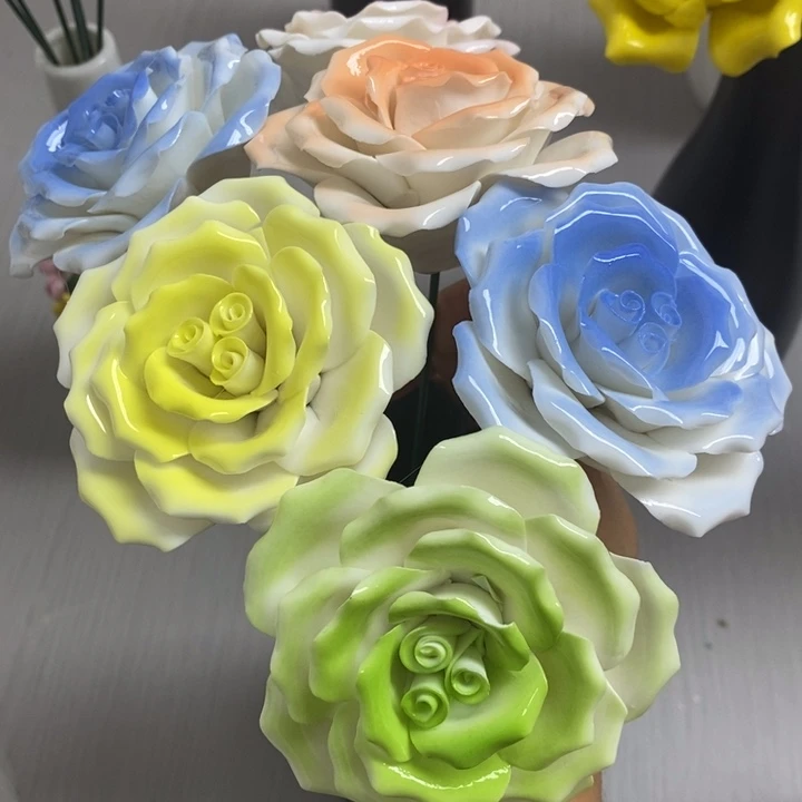 陶瓷陶瓷材料加工4朵混搭