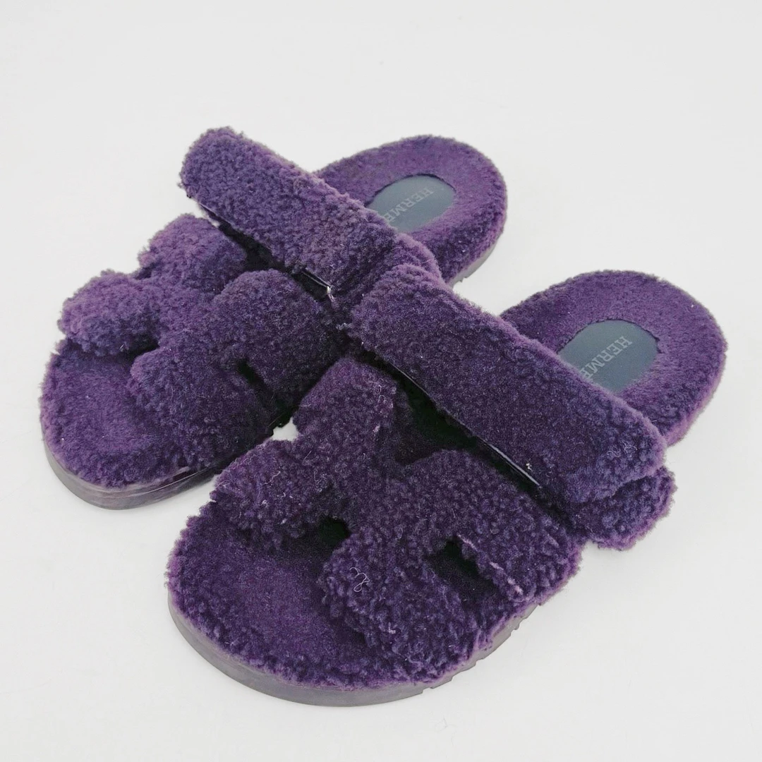 99新 Hermes/爱马仕 36码/泰迪毛拖/98新/jm07943