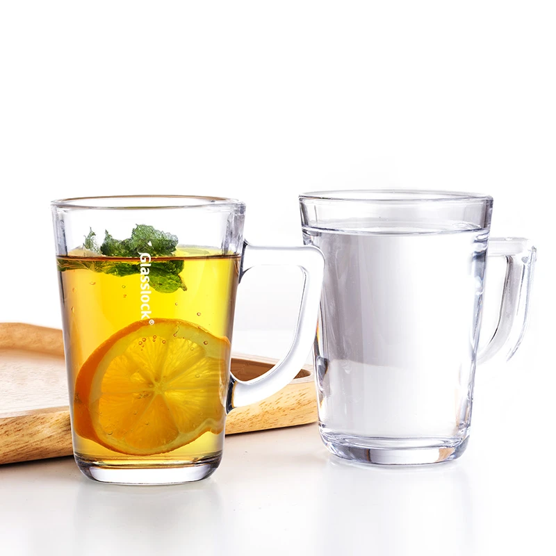 GLASSLOCK韩国进口钢化玻璃杯泡茶牛奶果汁杯早餐咖啡杯360ml*2