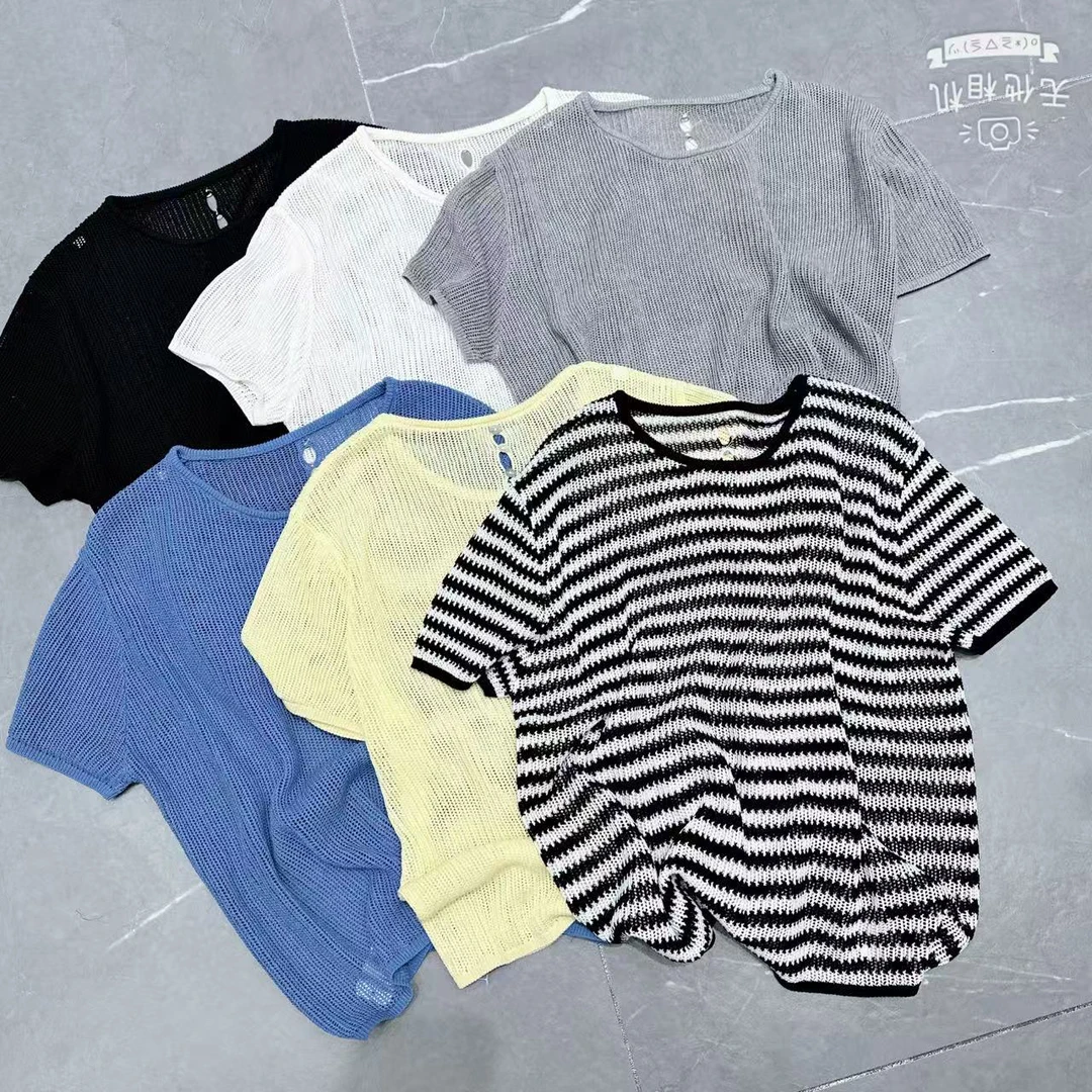 【NO退NO换】后镂空圆领针织短袖