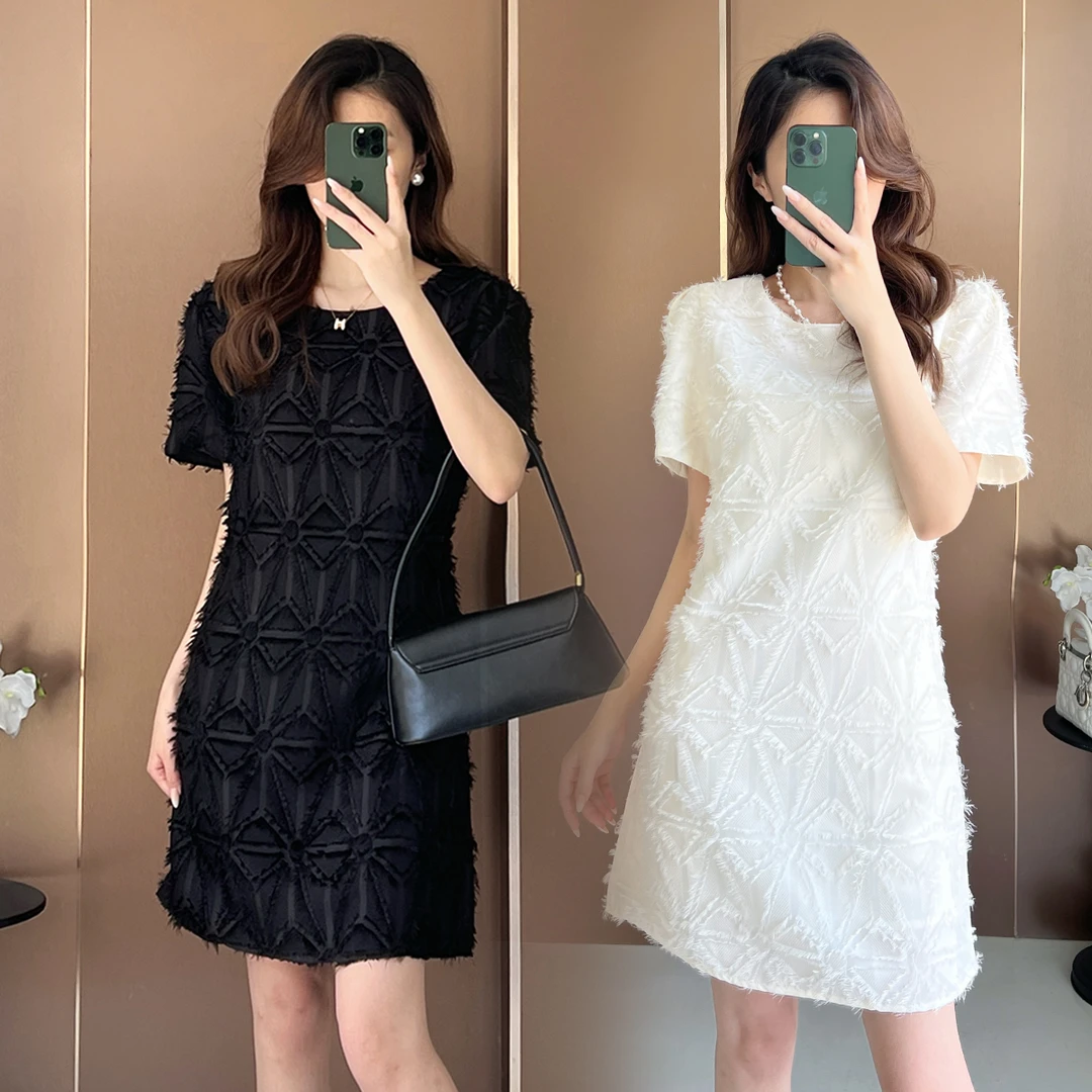 连衣裙女夏季收腰显瘦气质法式减龄韩版中长款小个子裙子