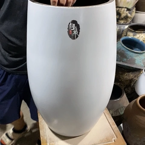 紫砂花盆口25高度49白色88888