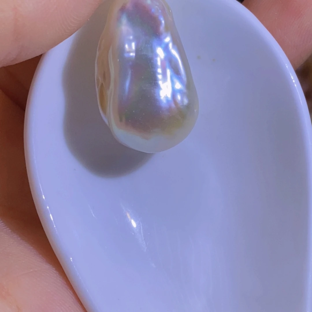 银S925镶嵌淡水珍珠天然淡水珍珠无染色无优化