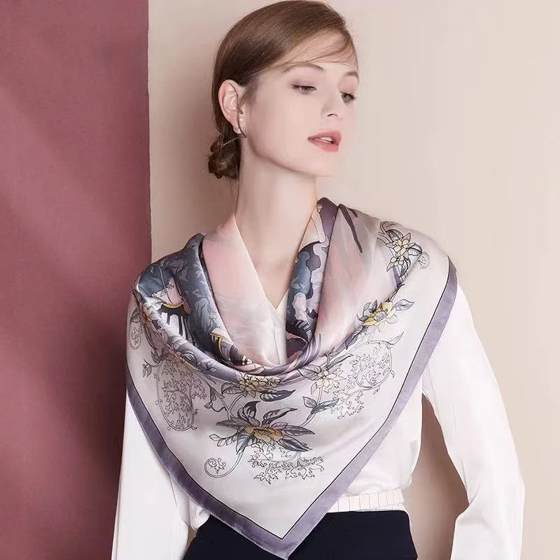 【微瑕款亭轩】88cm100％桑蚕丝16姆米斜纹大方巾