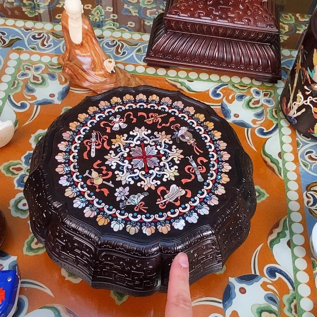 黑酸枝木类成套家具紫光檀果盒