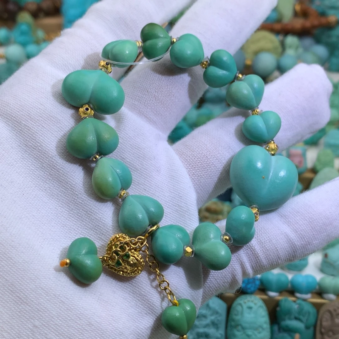 绿松石18K金镶嵌手链