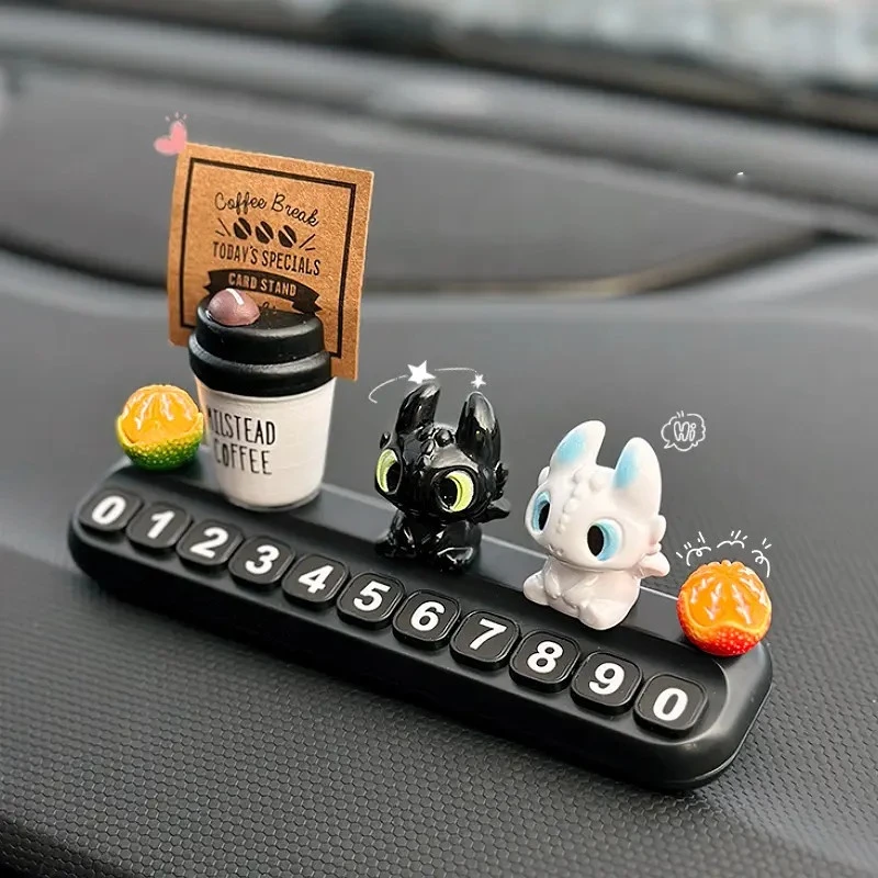 2025新款挪车电话牌可爱卡通临时停车号码牌车载个性创意汽车摆件