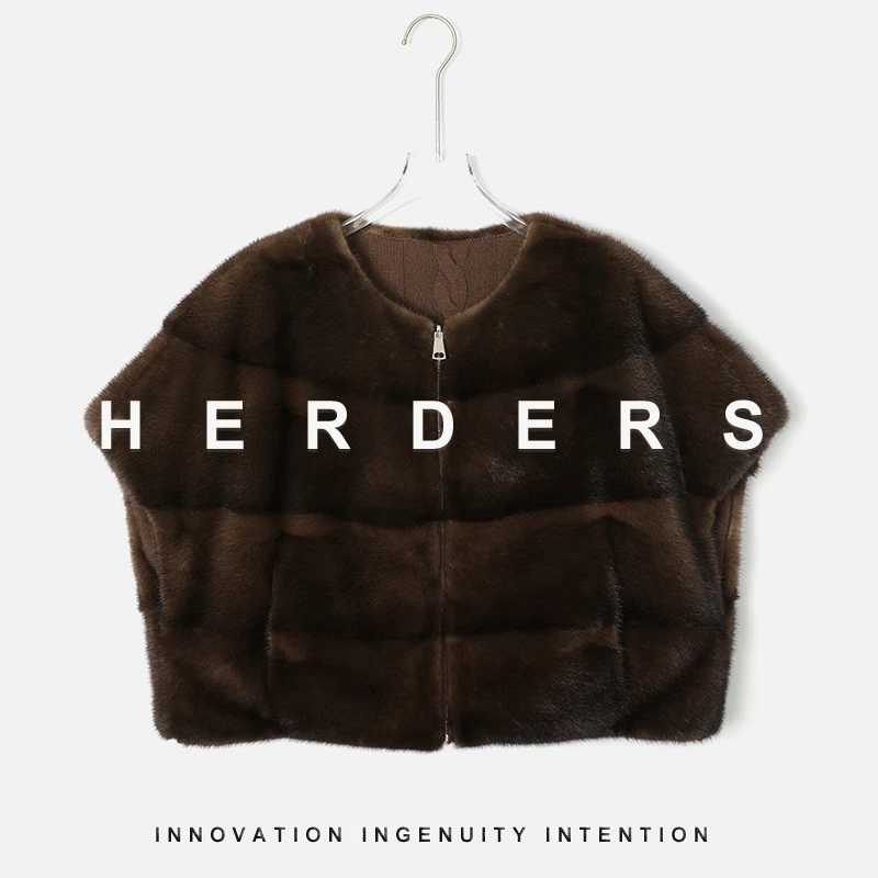 《HERDERS》 短款圆领拉链款水貂外套 257079