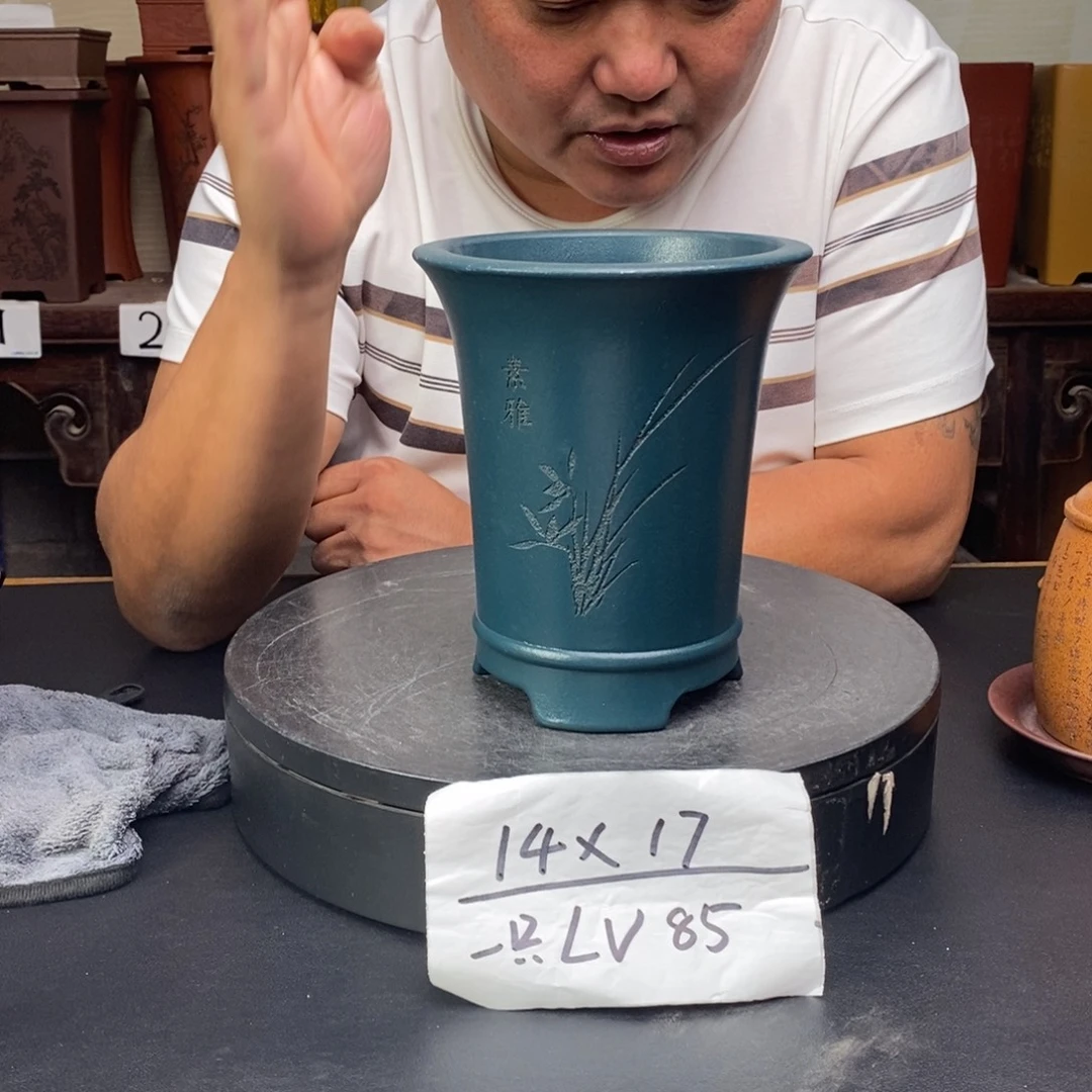 紫砂花盆货号一只LV85