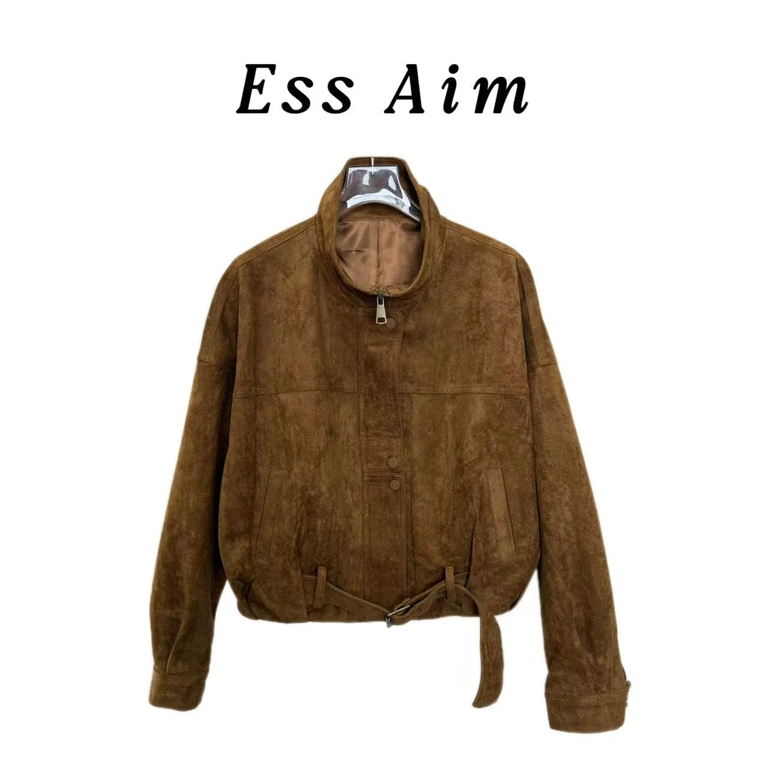 EssAim-0097 蝙蝠袖收口袖短款秋季立领短外套上衣网红百搭棉衣