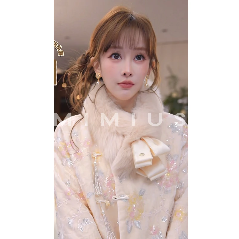 【mimius】喵喵 高奢狐狸毛围脖+少女心蝴蝶结胸针 G10271