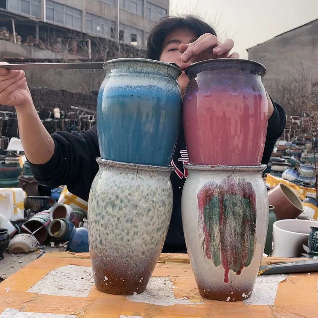 无铅玻璃宜兴紫砂花盆