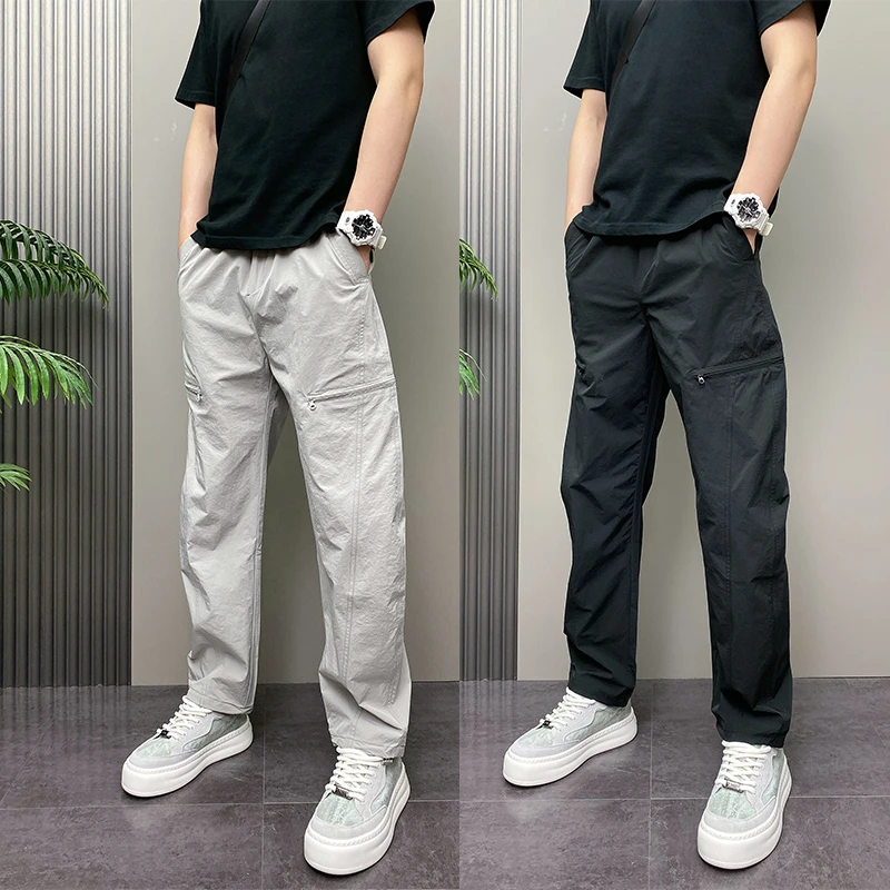 高端速干工装裤男士2025新款夏季薄款男裤高级感直筒休闲裤子男款