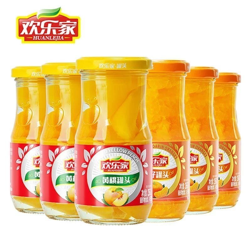 【冲量6罐】欢乐家黄桃罐头256g*6瓶新鲜水果橘子山楂味长辈送礼