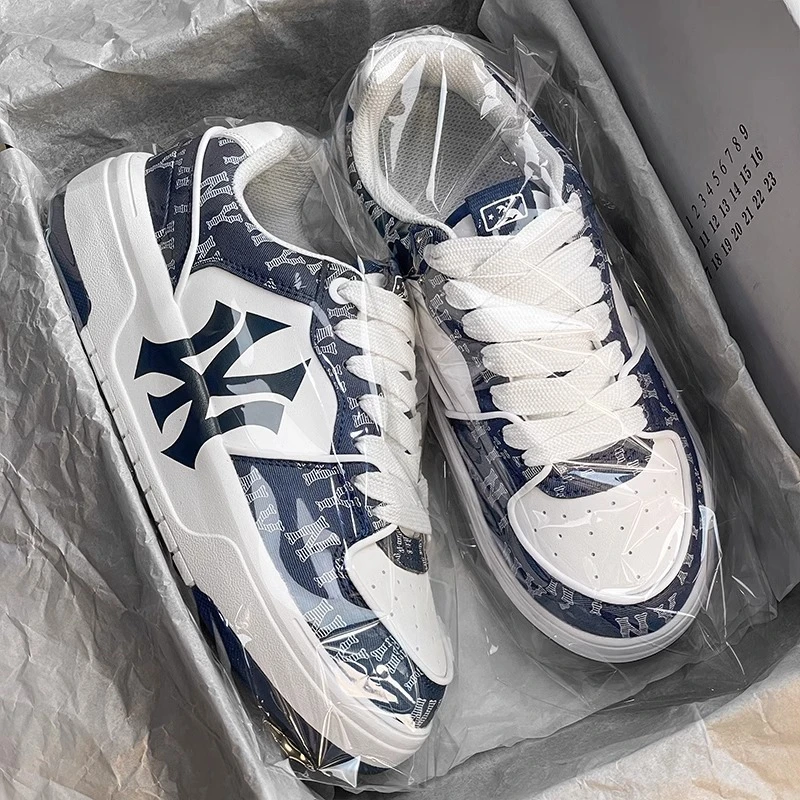 纽约洋基队男鞋2025夏季新款学长鞋海军蓝莆田运动增高厚底板鞋女