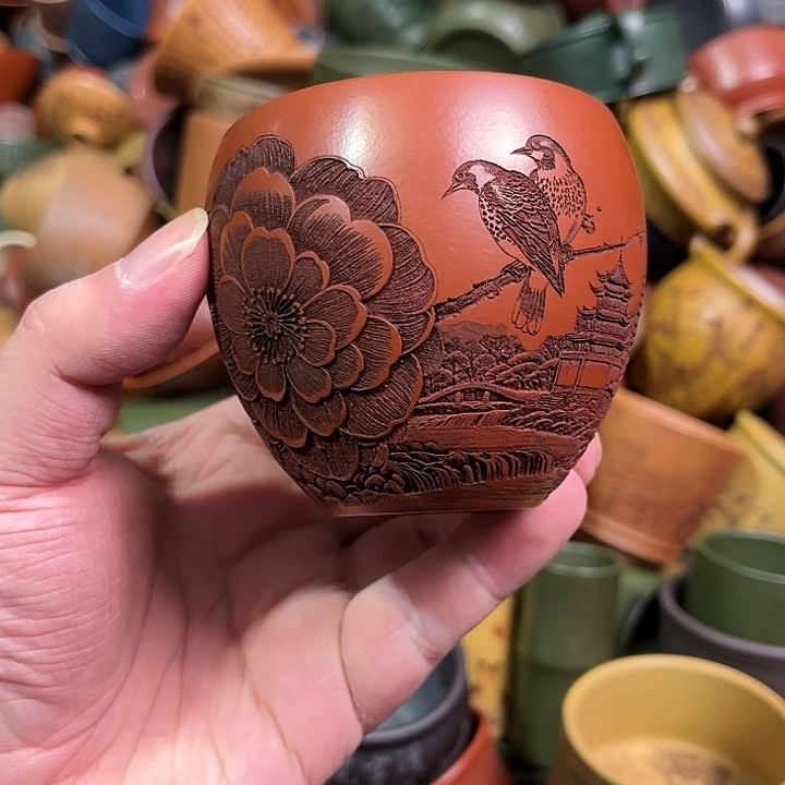 紫砂茶杯全手工紫砂主人杯