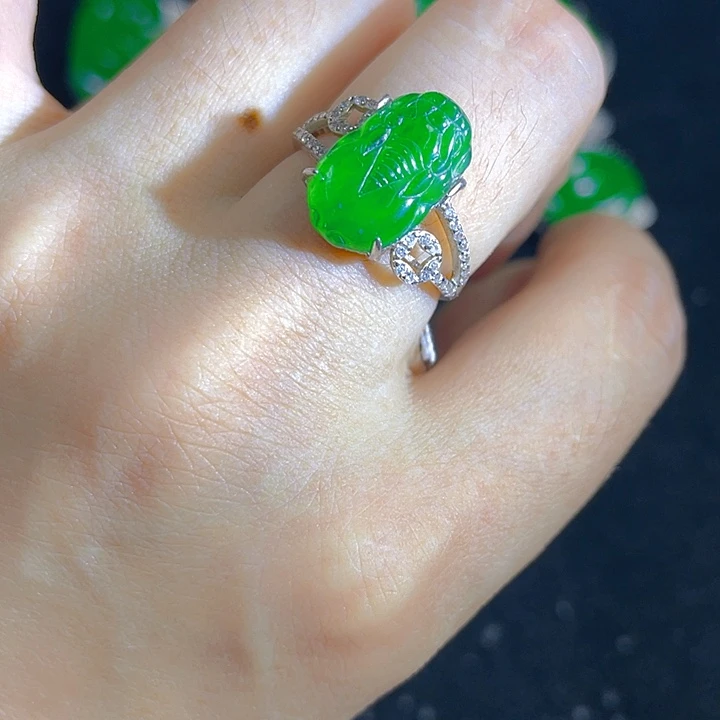 翡翠银S925镶嵌吊坠(不含链)