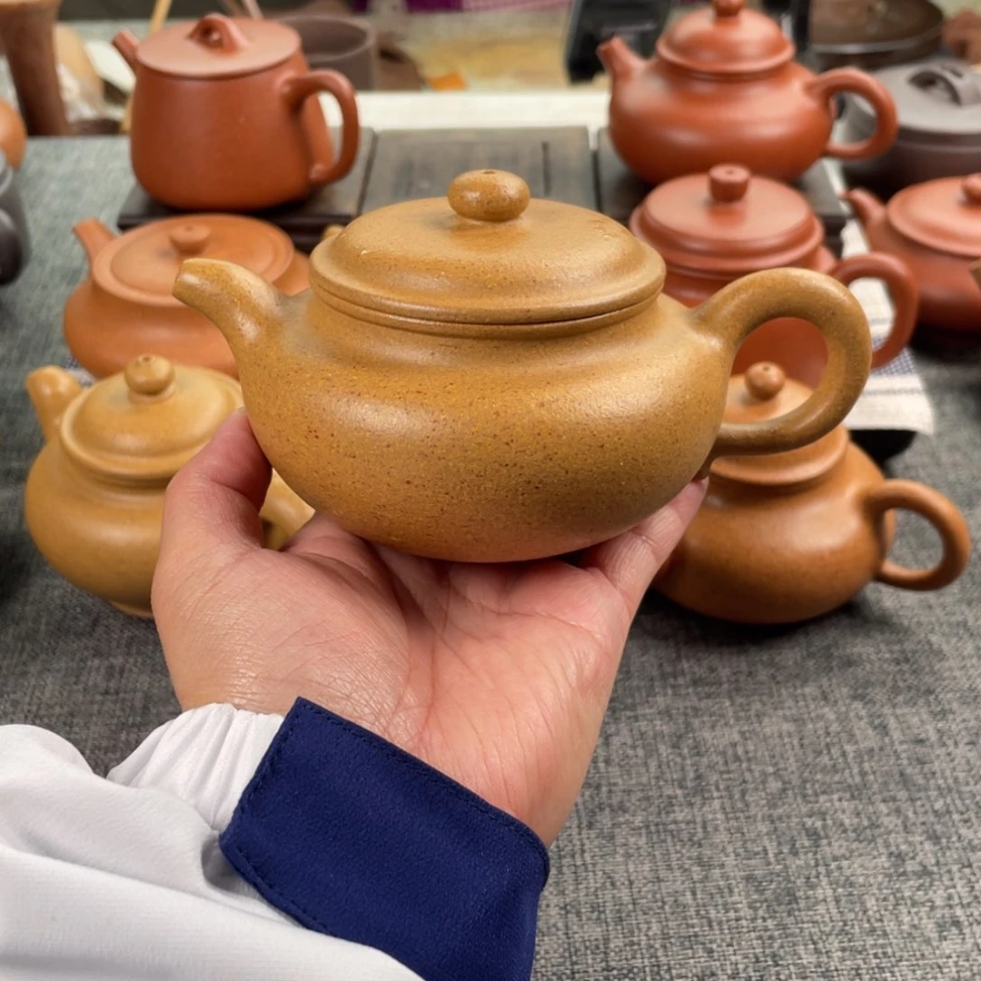 紫砂茶壶黄金段仿古全手30目240