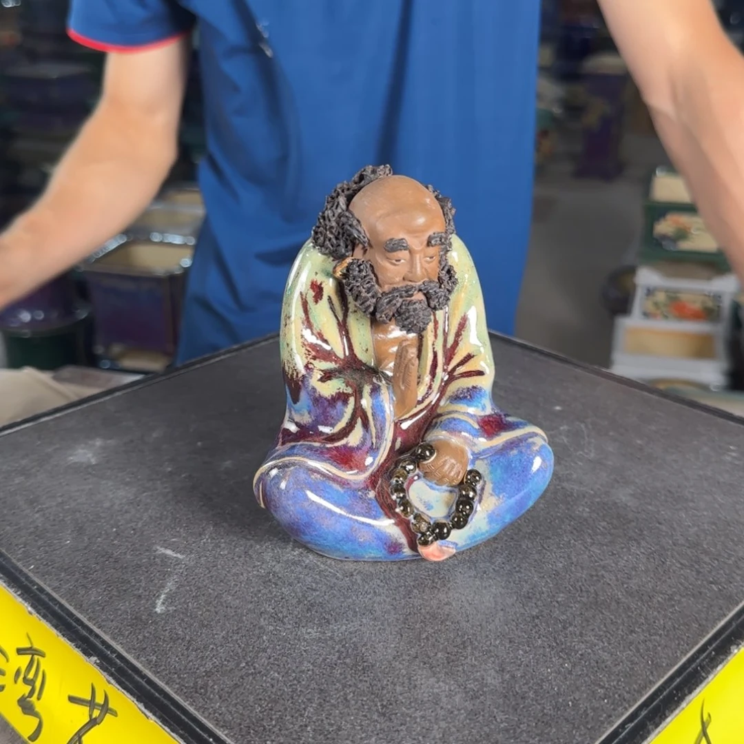 一风堂石湾花盆 打磨痕迹