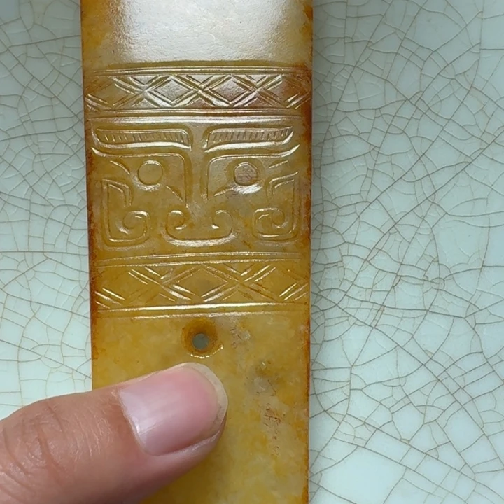 a***灵瓷片双鱼青瓷开片大碗