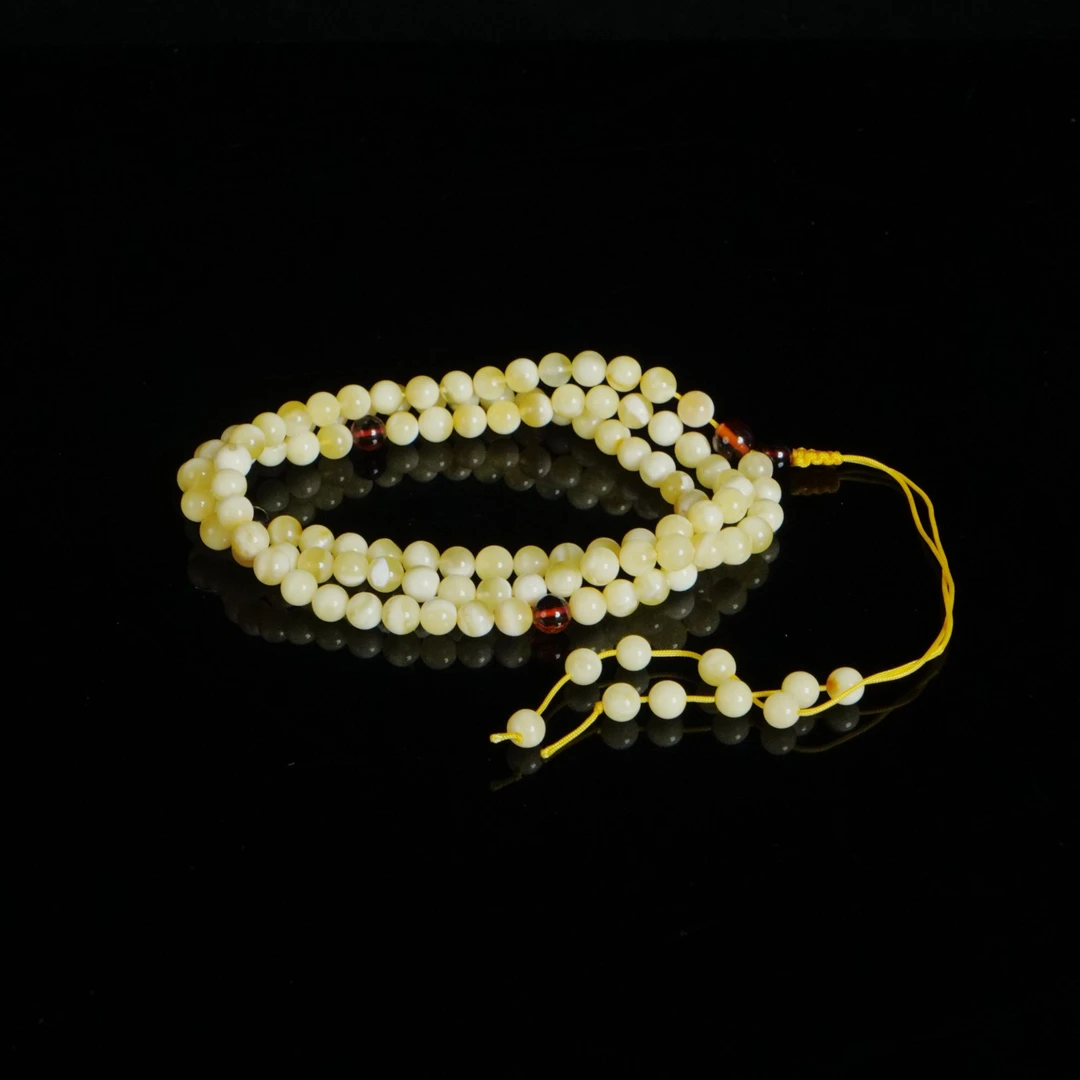 M1735 6+金白108佛珠 16.21g