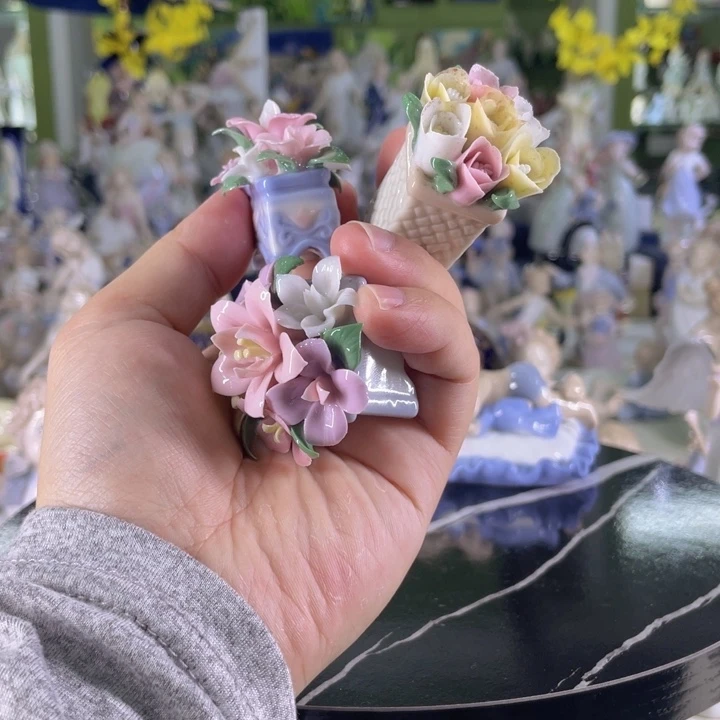 陶瓷花花手工3个不一样