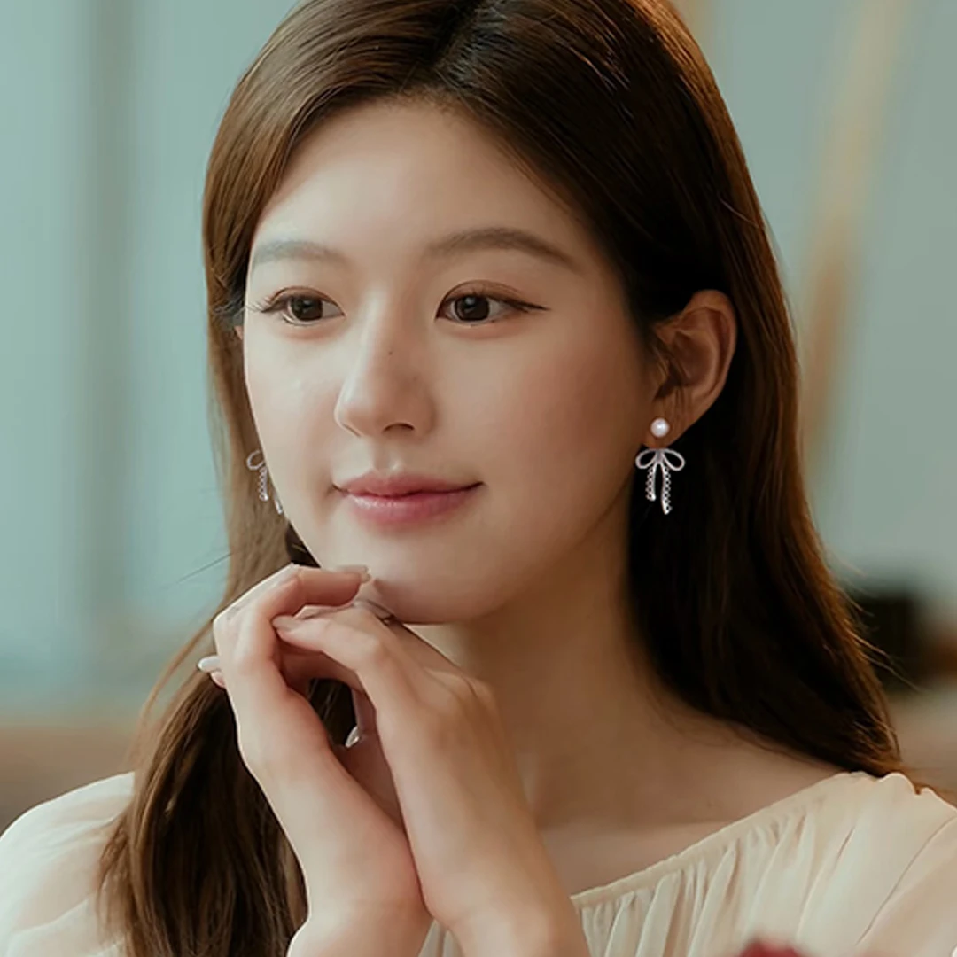 CUOOYINO/初影 925银耳饰 【蕾丝蝴蝶结】精致百搭耳环女设计感耳饰