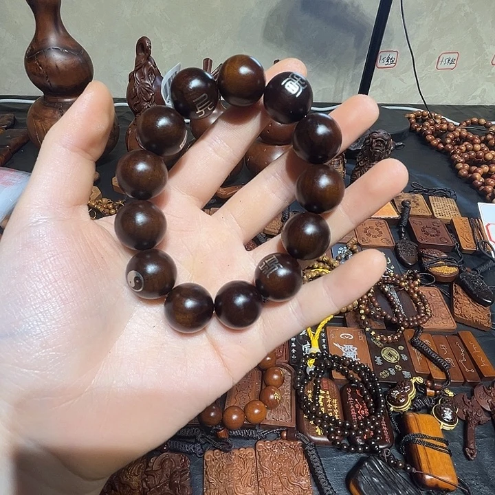 枣木玉化1.8镶嵌手串