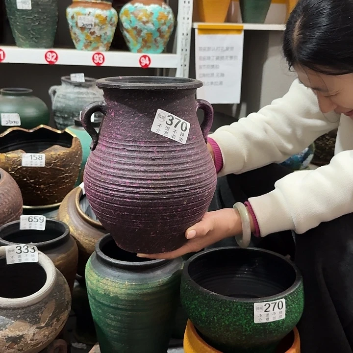 紫色双耳高度24口径14
