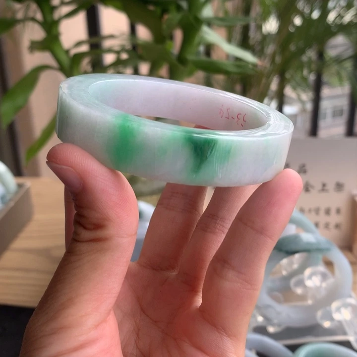 定制翡翠未镶嵌手镯53-54