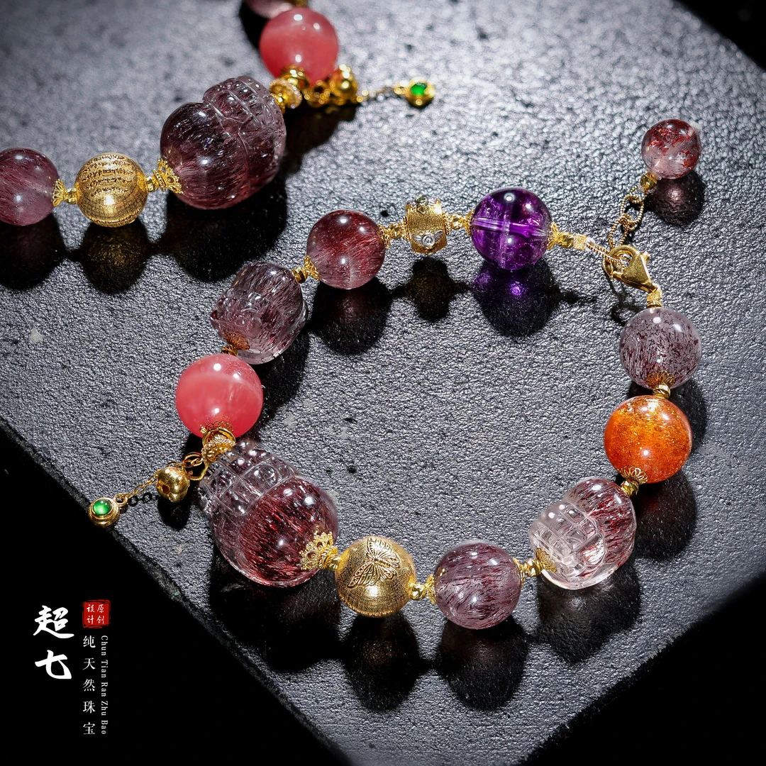 【桃总推荐】18k黑加仑超七貔貅多宝手串多样性发一件@@ZY50806009