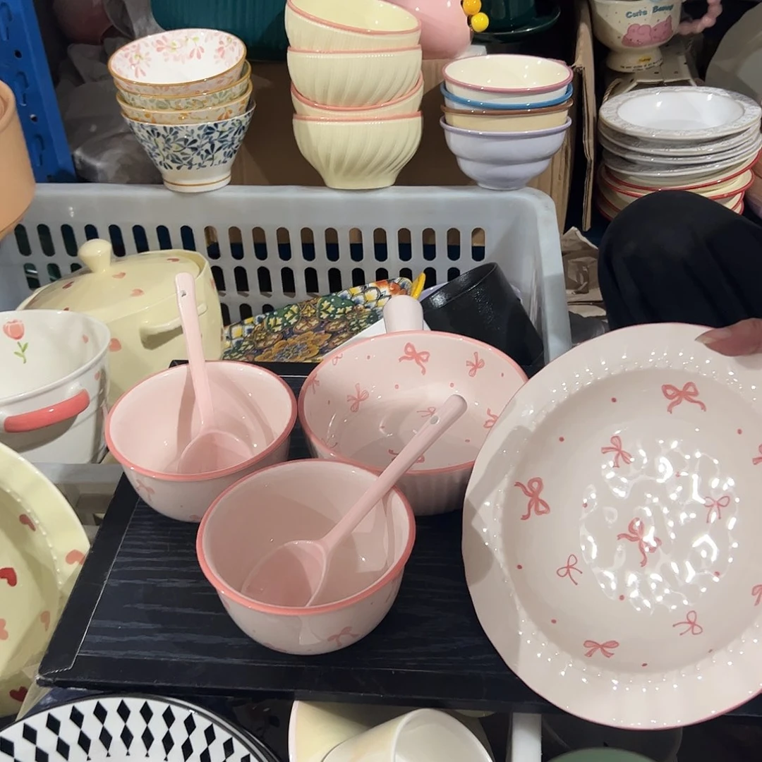 瓷片蝴蝶结6件套陶瓷