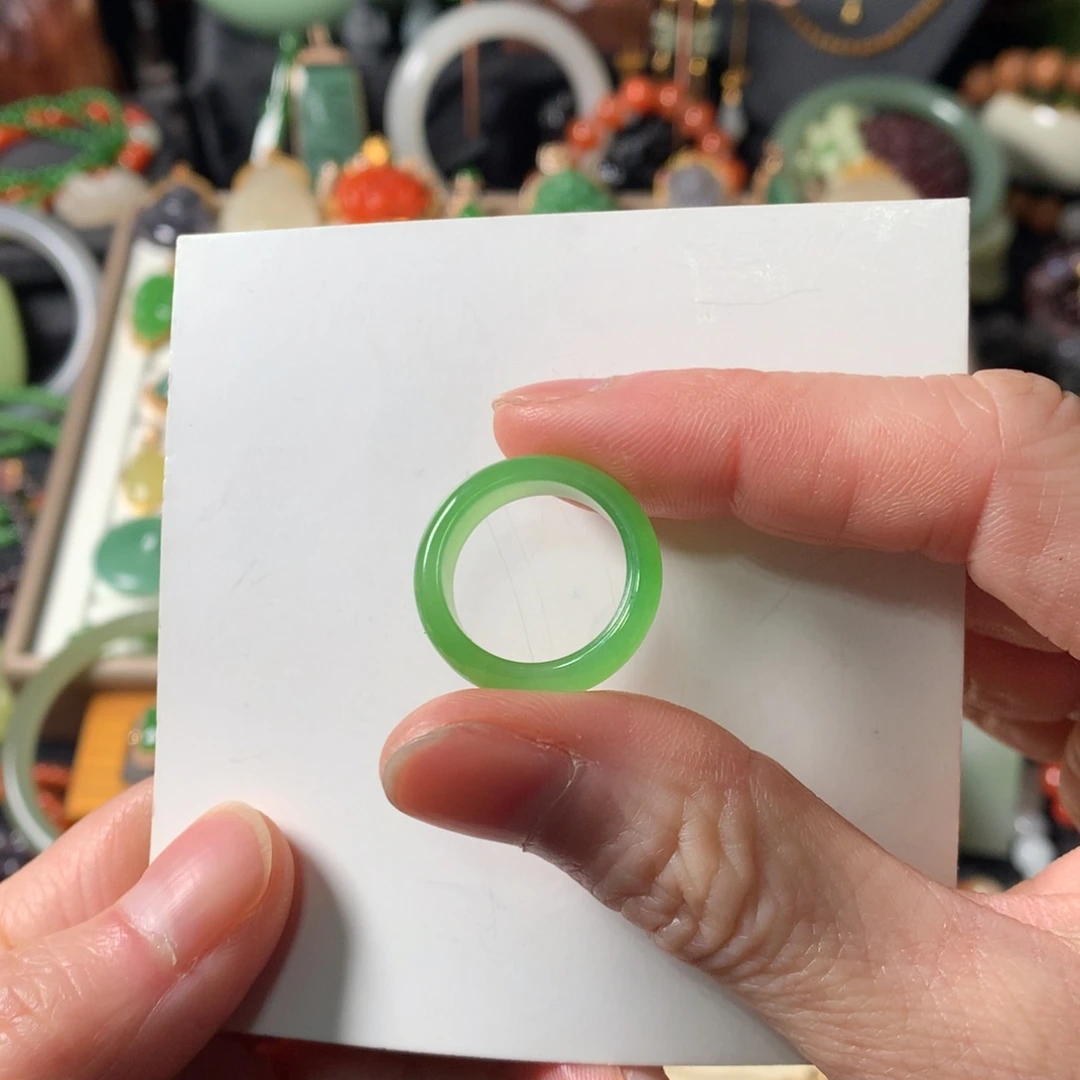 和田玉（碧玉）戒圈未镶嵌爱*?SL0001