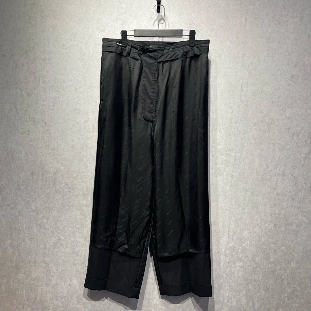 99新 Balenciaga/巴黎世家 内外反穿logo印花长裤/L码/DY215823