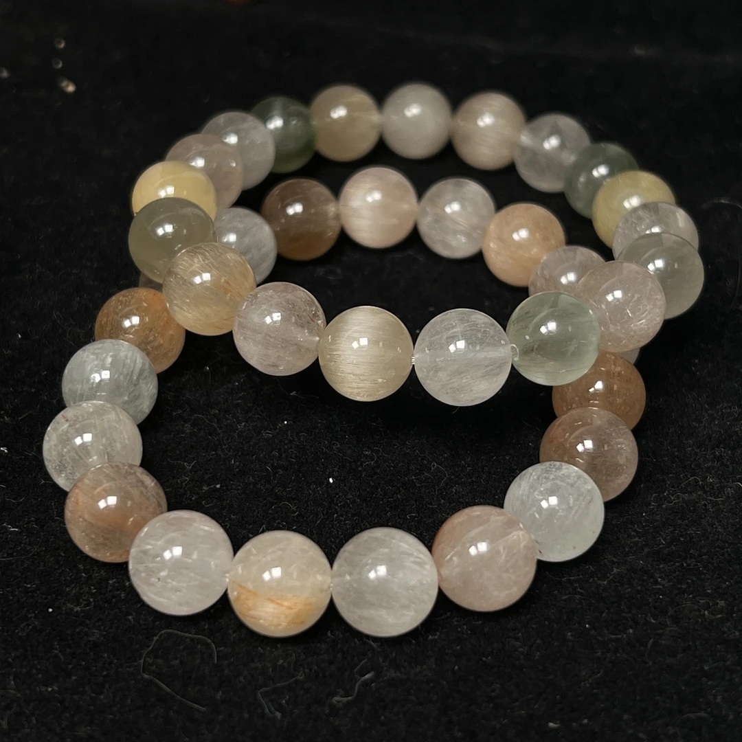 【伟伟鉴定】天然彩兔毛水晶 圆珠手串10+（多样性发货发一件）饰品