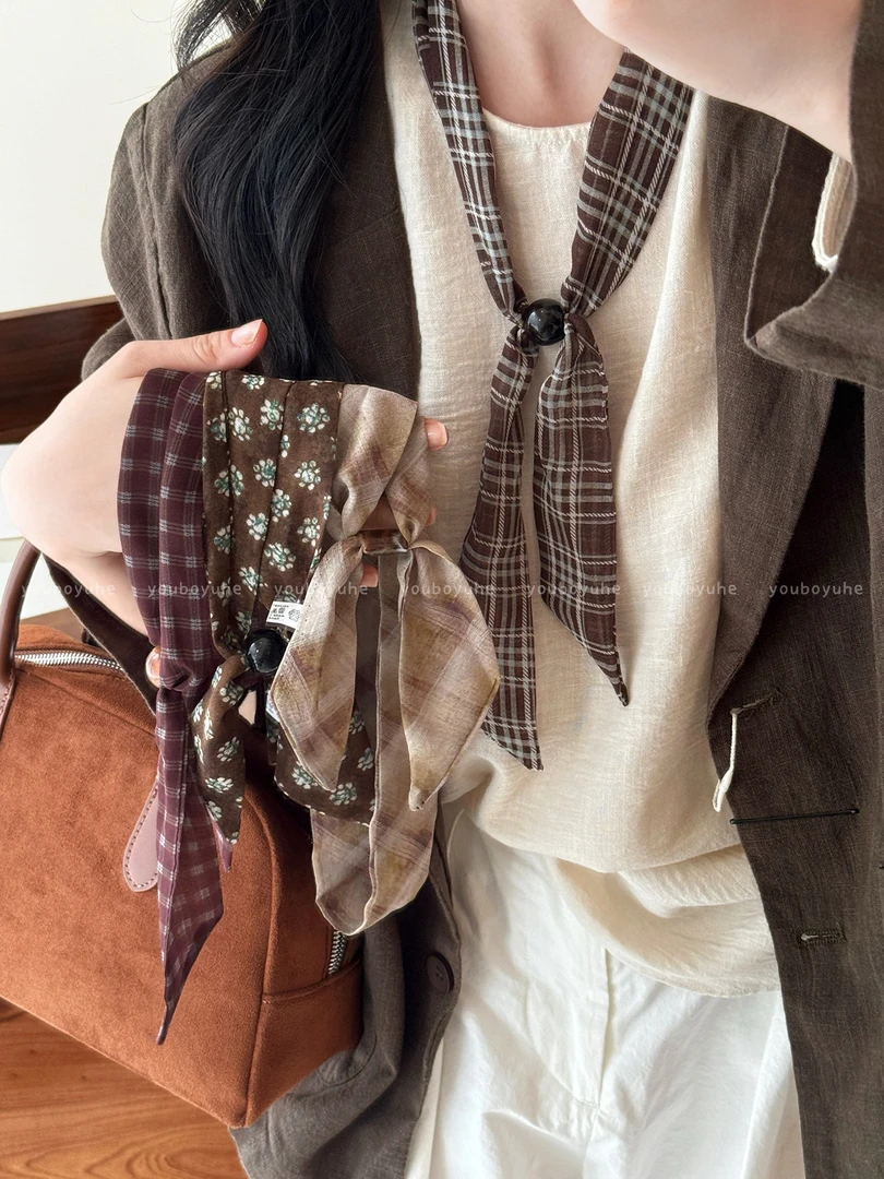 非金属布艺项链 美拉德丝巾项链女2025新款高级感秋冬长款毛衣链