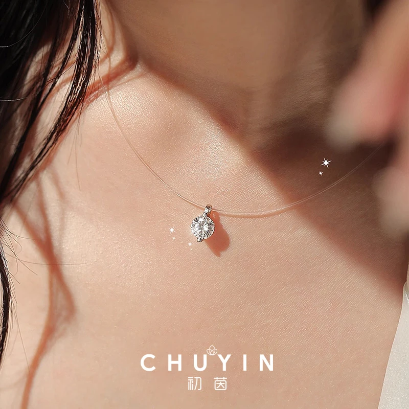 吊坠925银锆石 明星同款轻奢人鱼之泪项链七夕情人节礼物送女友