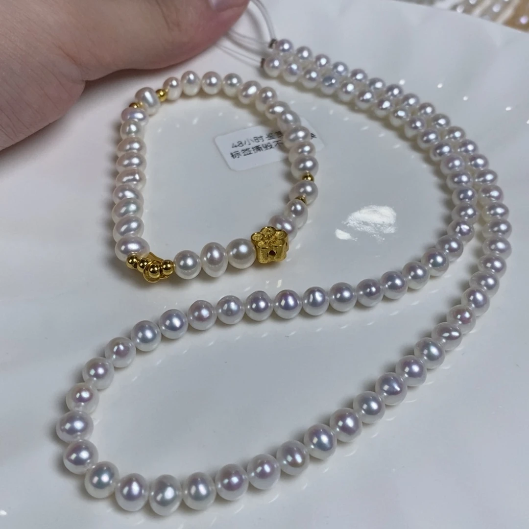 颈饰合金淡水珍珠