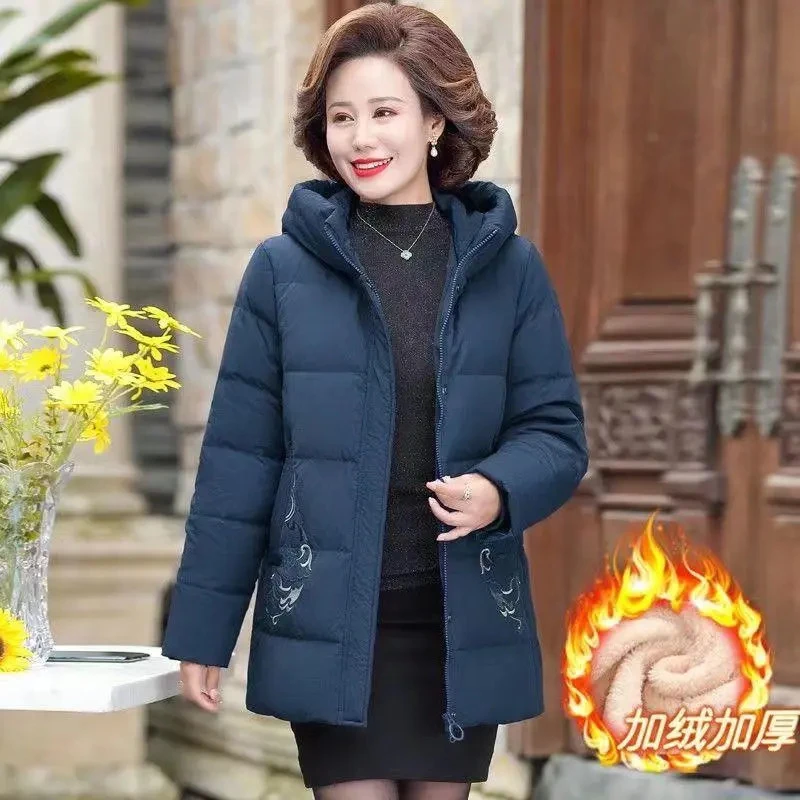 B135妈妈秋冬装加绒棉衣外套中老年女装棉服40岁50中年洋气棉袄